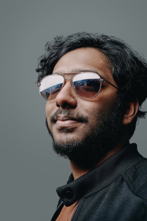 Headshot of Indian Guy with Sunglasses he Looks Away Stock Photo - Image of  handsome, indian: 212381728