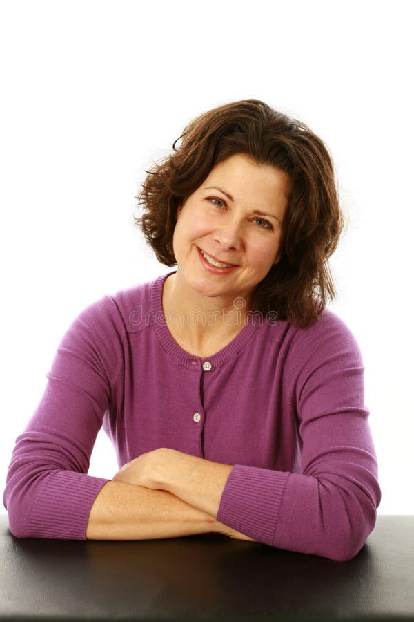 Headshot of mature woman stock image. Image of photo 30562075