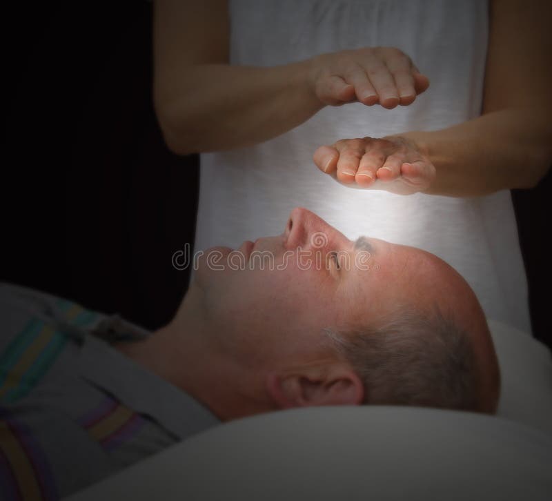 Healer Sensing Aura Levels stock image Healer Sensing Aura Levels stock image