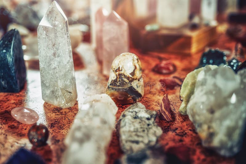 Healing Crystal Bundle, Crystal Healing Decor. Heap of Various Colored