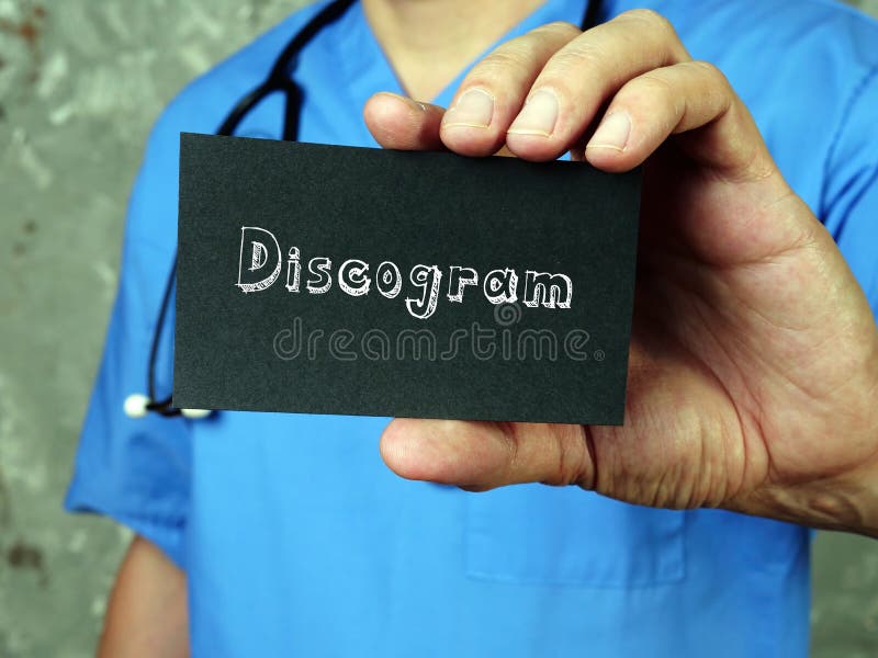 Health care concept about Discogram with inscription on the sheet royalty free stock photography