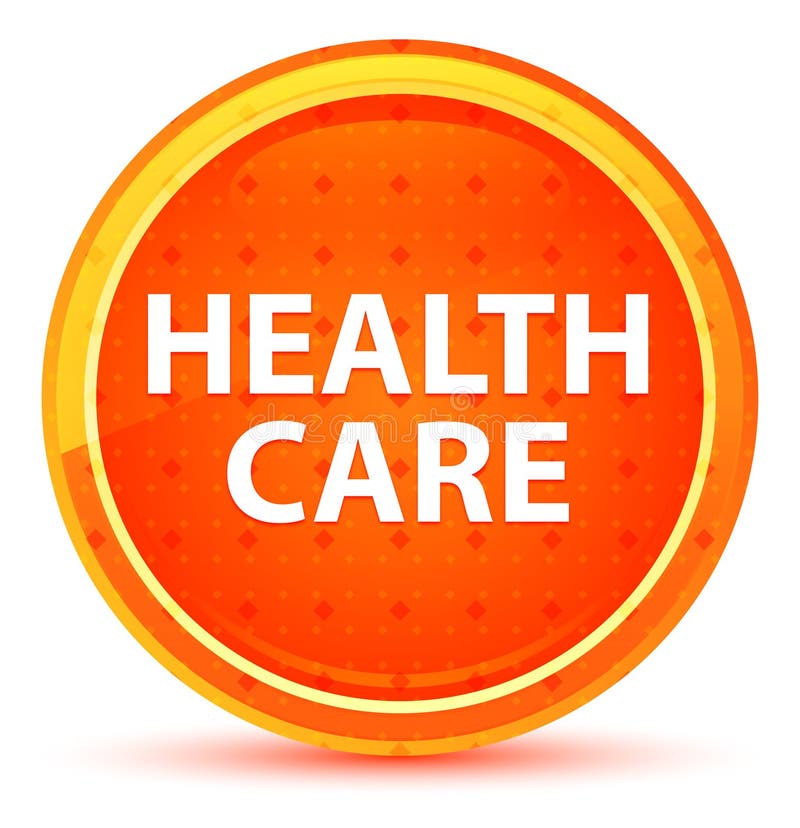Health Care Natural Orange Round Button Stock Illustration