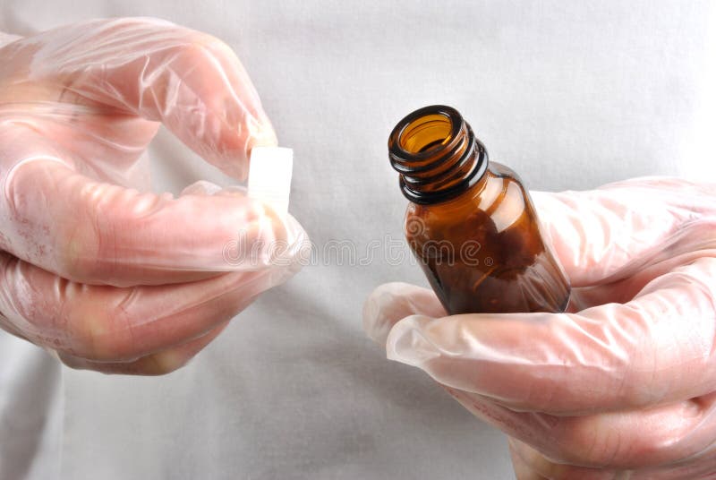 Health care staff with disposable glove royalty free stock image