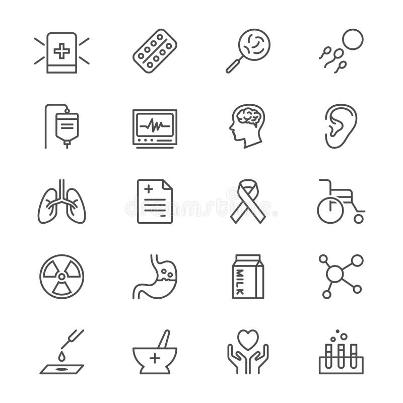 Health care thin icons vector illustration