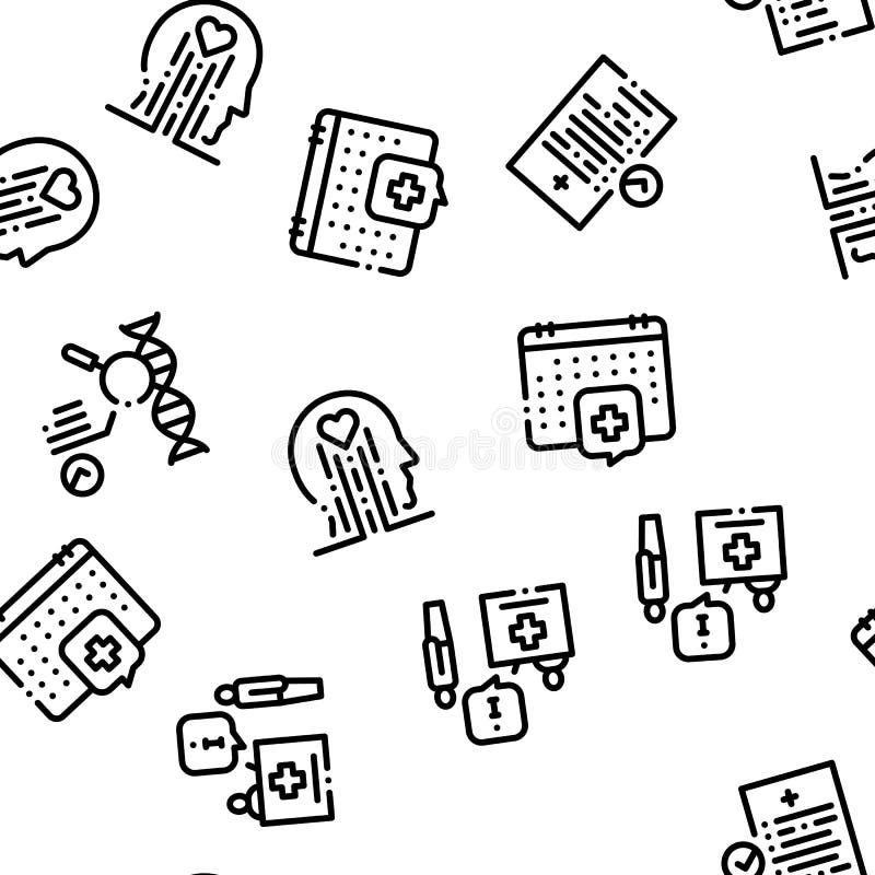 Health Checkup Medical Onboarding Elements Icons Set Vector Stock