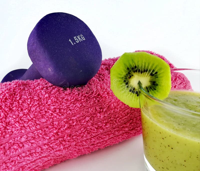 Health and fitness stuff with fruits and weights royalty free stock photo Health and fitness stuff with fruits and weights royalty free stock photo