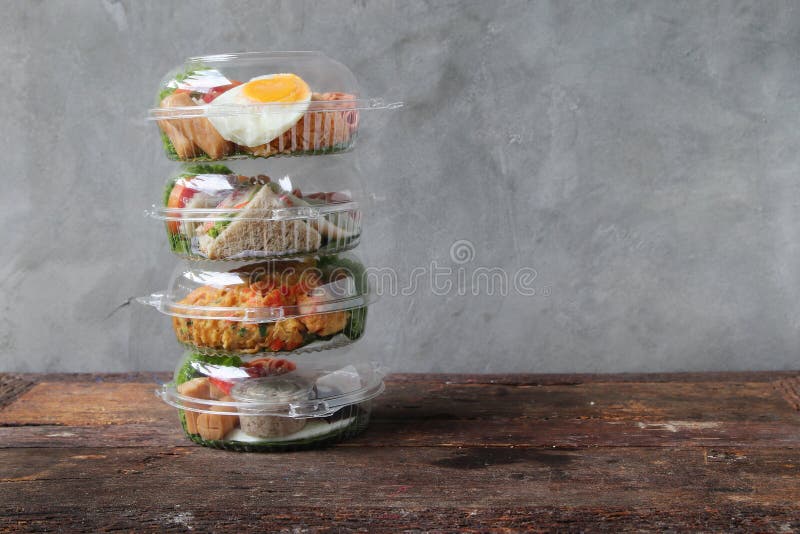 Health Food Orders from Various Online Stores Packed with a Clear Round