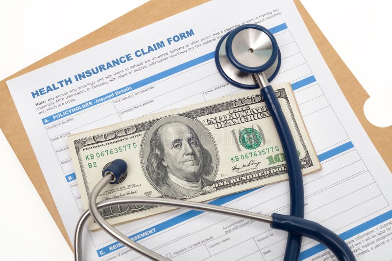 Health insurance claim and cash stock photos Health insurance claim and cash stock photos