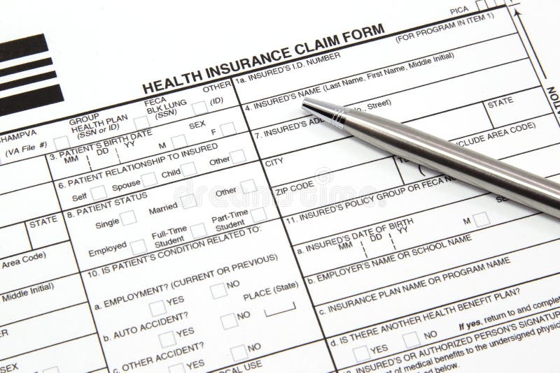 Health Insurance Claim Form with Silver Pen