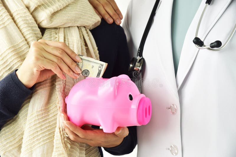 Health insurance concept, Patient paying doctor for medical service with money dollar banknote. stock image Health insurance concept, Patient paying doctor for medical service with money dollar banknote. stock image