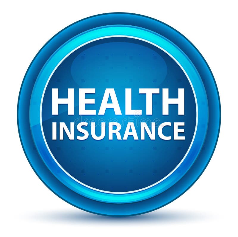 Health Insurance Eyeball Blue Round Button royalty free illustration