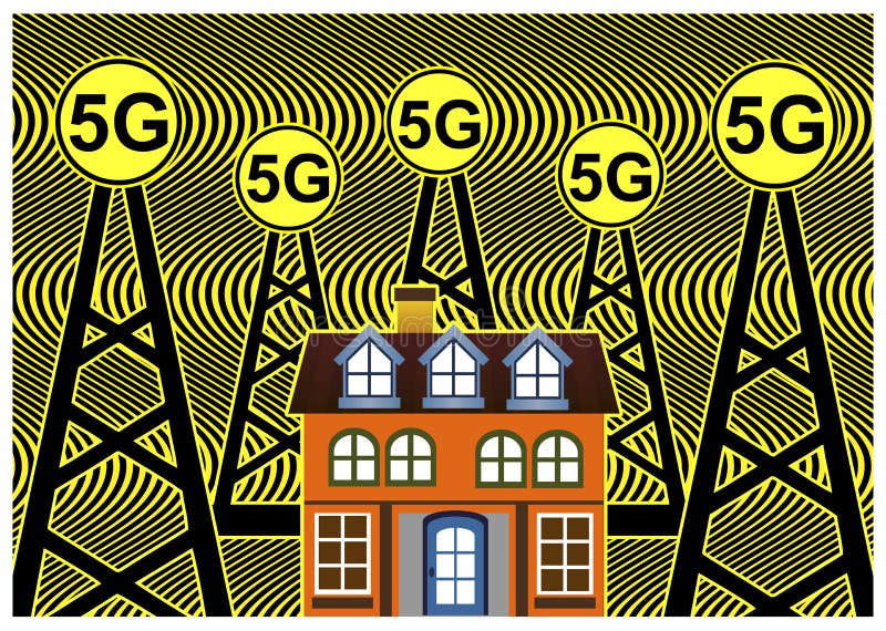 Health risks with 5G networks vector illustration Health risks with 5G networks vector illustration