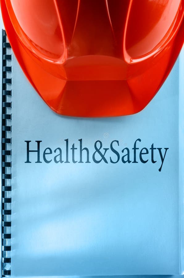 Health and safety with helmet stock image