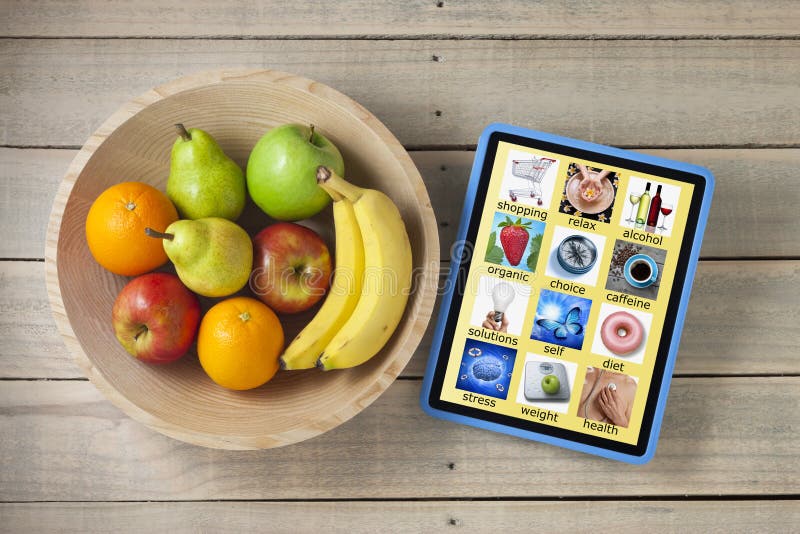 Health App Apps Diet Fruit Technology Stock Image - Image 