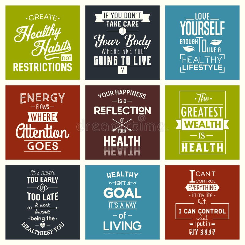 Health. Typography quotes. stock illustration Health. Typography quotes. stock illustration