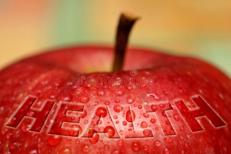 Health - wet apple stock photography
