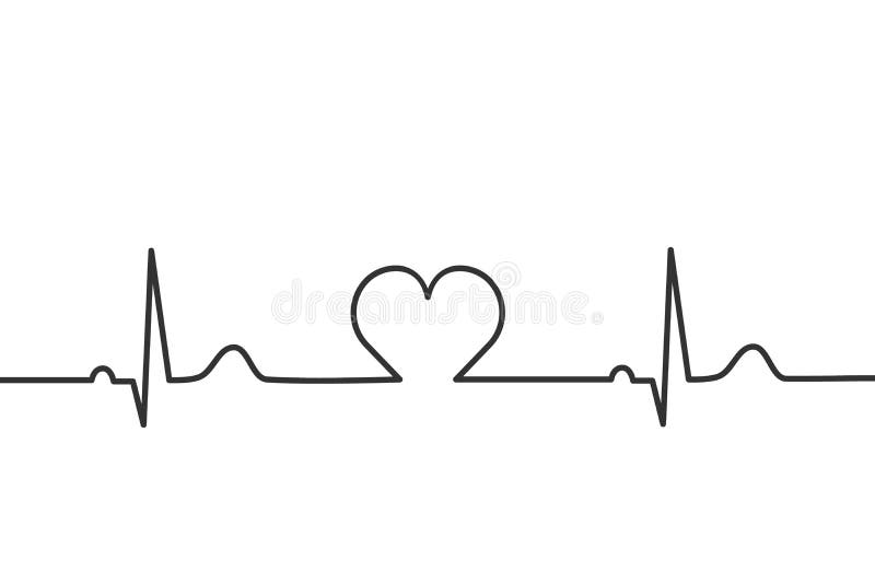 heart rhythm line clipart for flower