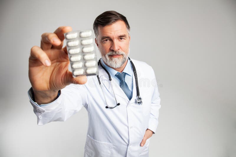 Doctor with Pill stock image. Image of female, addiction - 15047999