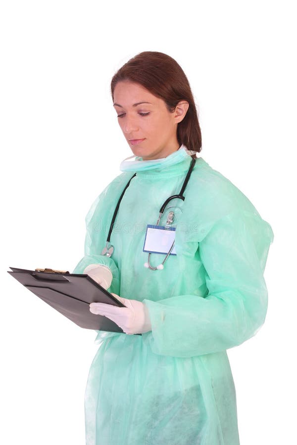 Healthcare worker with documents