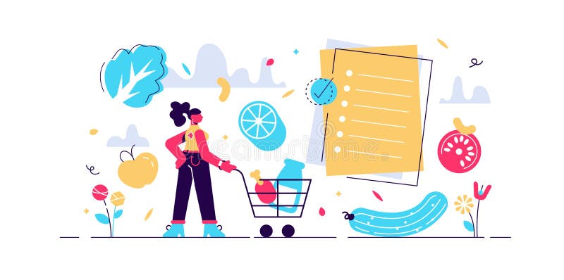 Healthy foods list vector illustration stock illustration
