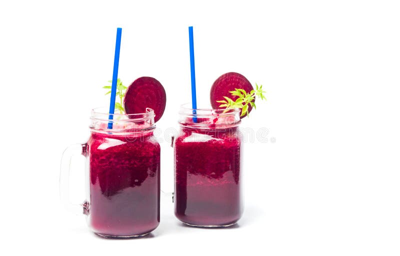 Healthy Beet Smoothie in a Jar Isolated Stock Photo Image of healthy