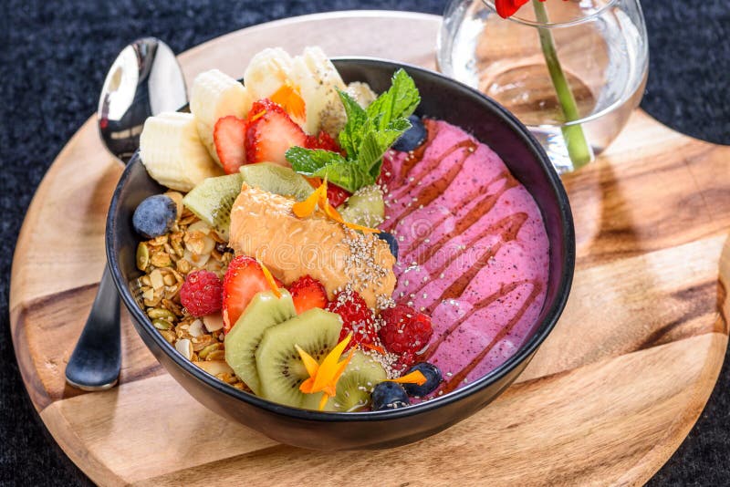 A Healthy Bowl of Muesli and Fruit Stock Photo Image of muesli, bowl