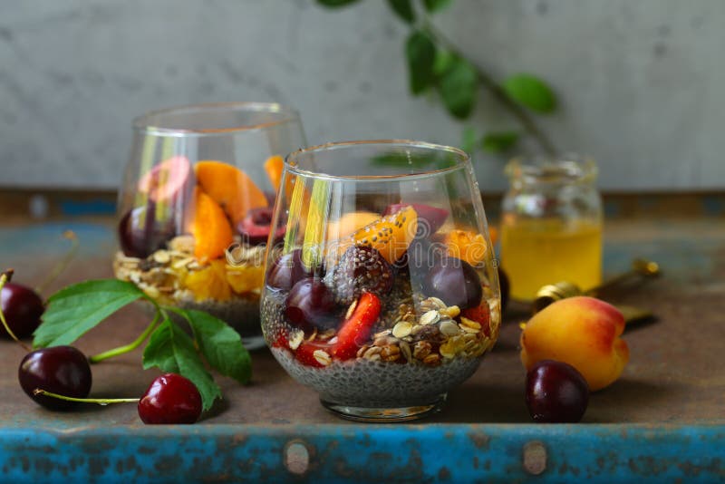 Healthy Breakfast Chia Pudding Stock Photo Image of organic