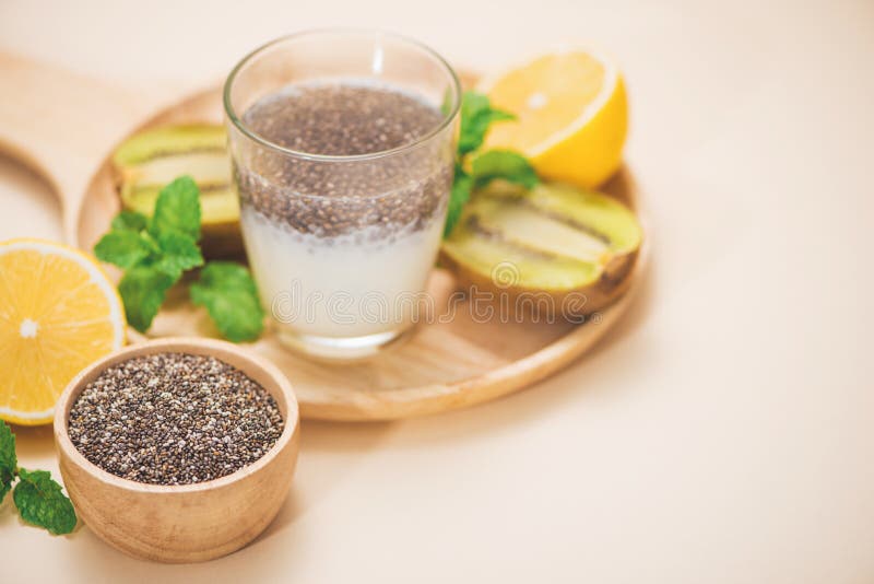 Healthy Breakfast with Chia Pudding in Glass Stock Image Image of