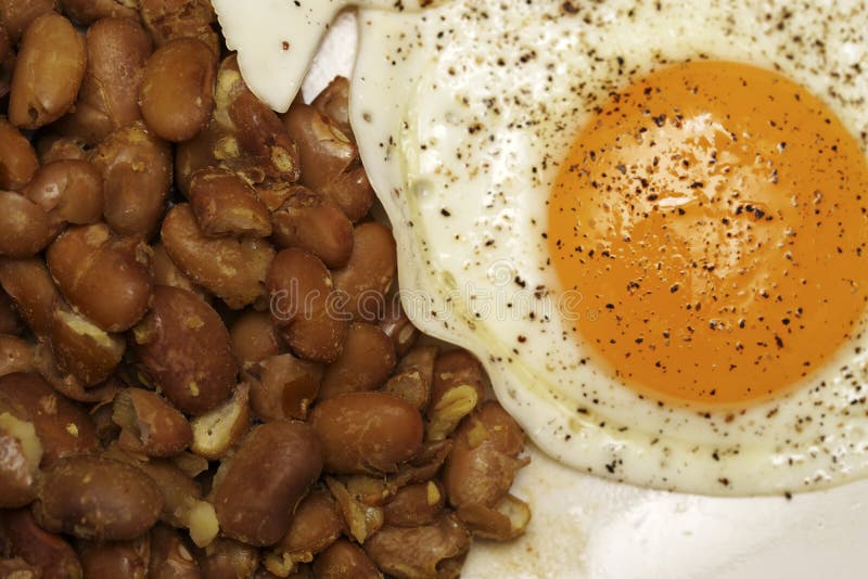 Healthy Breakfast of Eggs and Beans Stock Photo - Image of cholesterol