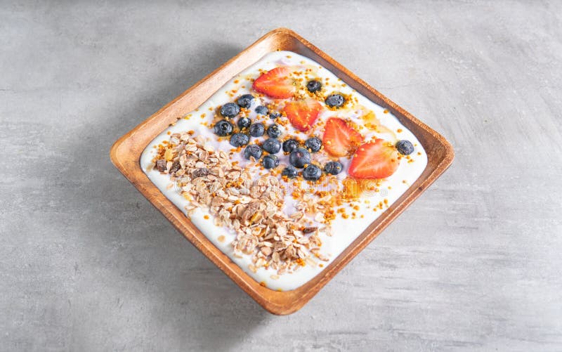 Muesli with Yogurt and Berries, Healthy Breakfast Stock Photo Image