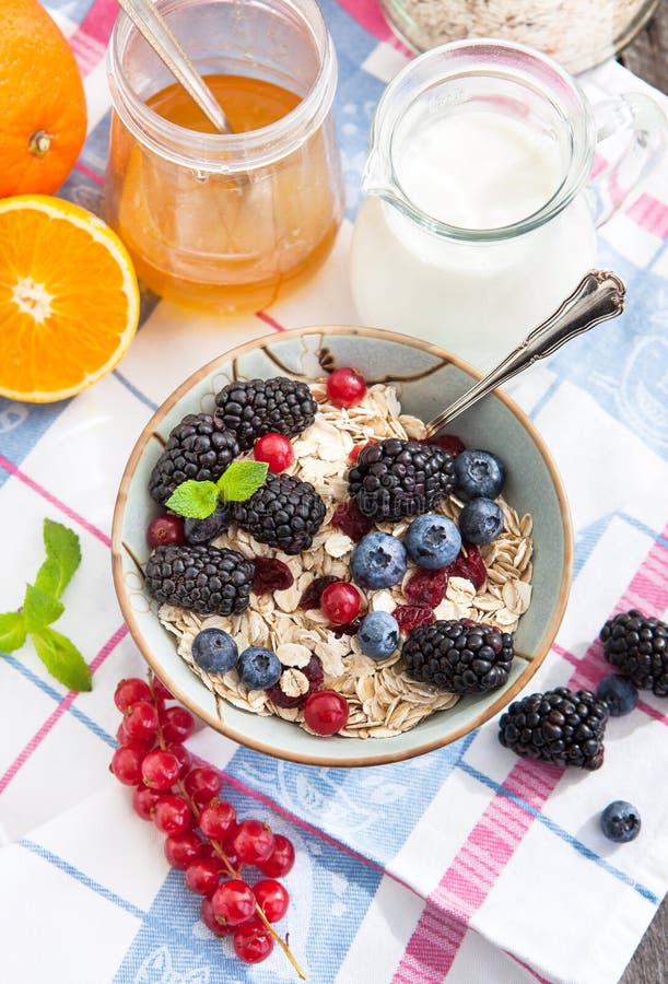 Healthy Breakfast with Granola and Berries Stock Photo Image of