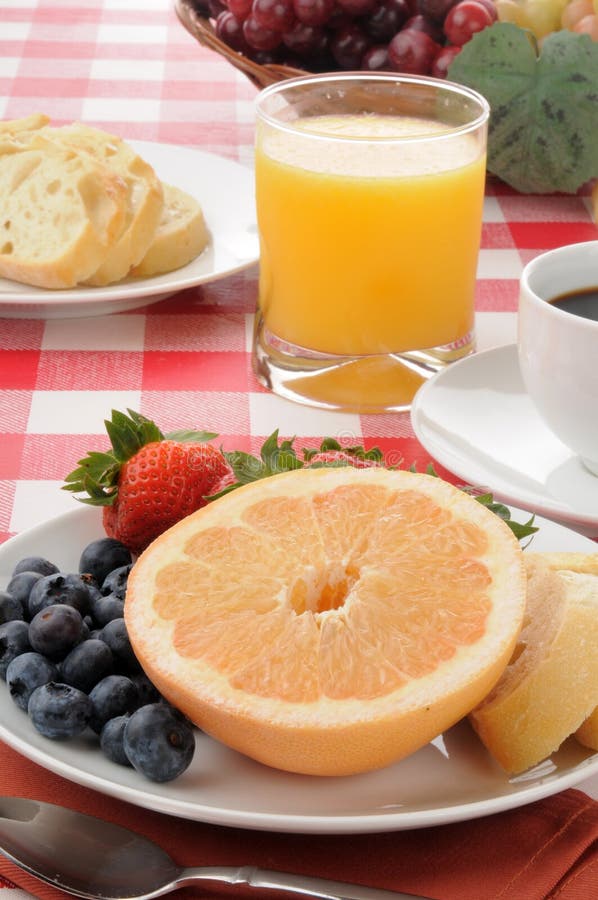 Healthy breakfast with grapefruit stock photography