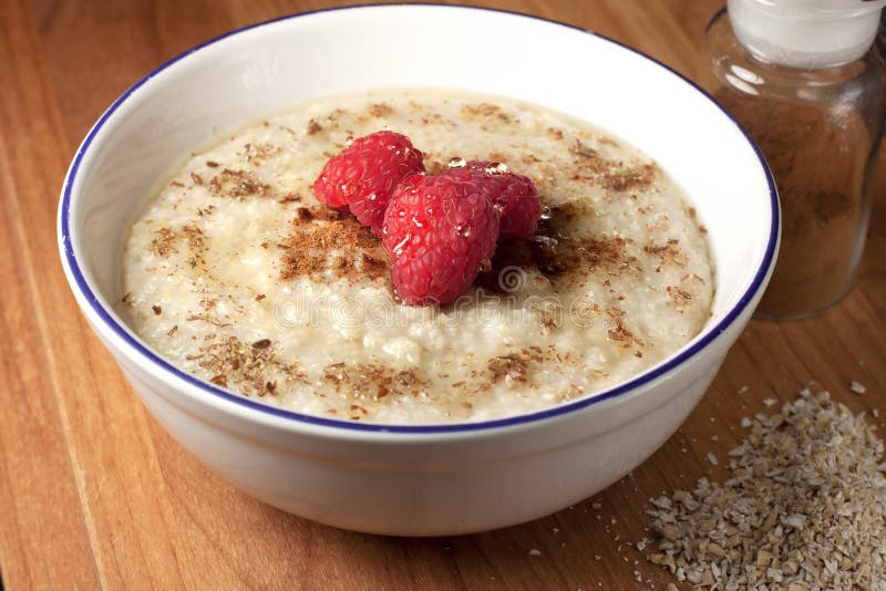 Healthy Breakfast of Hot Oat Bran Cereal Stock Image Image of