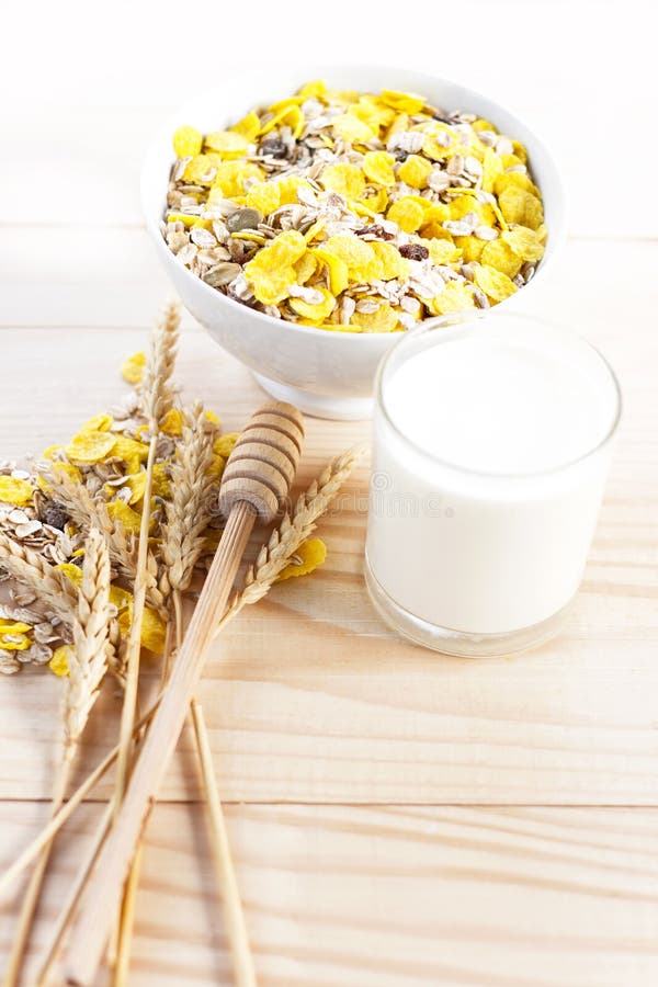 Healthy Breakfast with Milk Stock Image Image of cereals, vegetarian