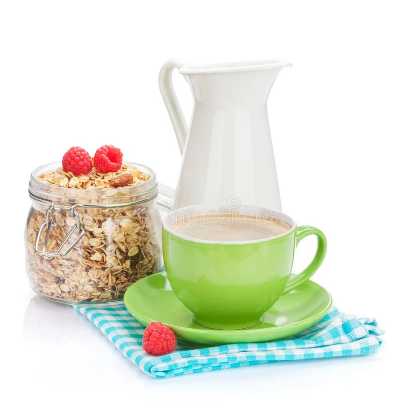 Healthy Breakfast with Muesli Stock Photo Image of drink, measuring
