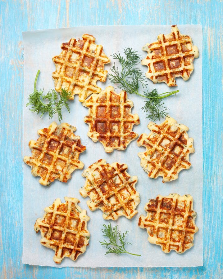 Healthy Breakfast with Savory Waffles Stock Photo Image of cooking