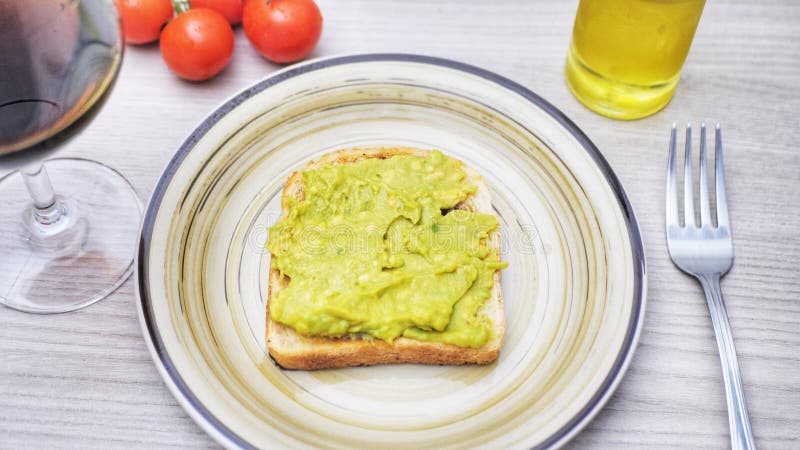 Healthy Breakfast Toast with Avocado Smash Stock Photo - Image of