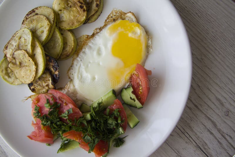 Healthy Breakfast Vegetables and Eggs Stock Photo Image of diner