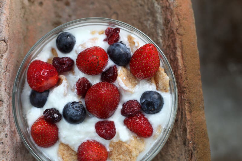Healthy Breakfast - Yogurt with Fruit Stock Image - Image of gourmet