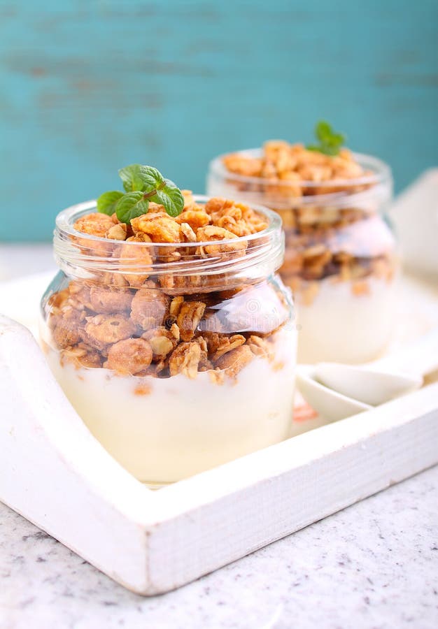Healthy breakfast: yogurt stock photo. Image of yogurt - 89146564