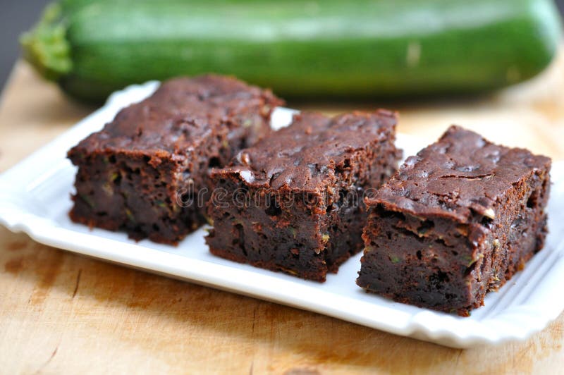 Healthy Brownies with Zucchini on a plate