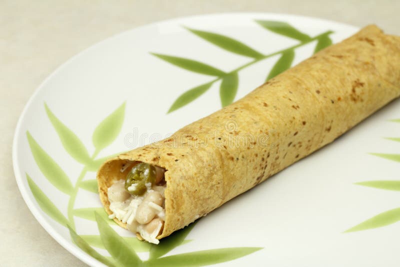 Healthy Burrito on a Plate stock photo. Image of recipe 27970112