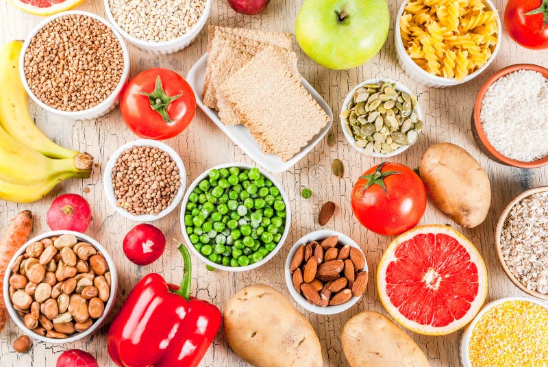 Healthy carbohydrates ingredients royalty free stock photography Healthy carbohydrates ingredients royalty free stock photography