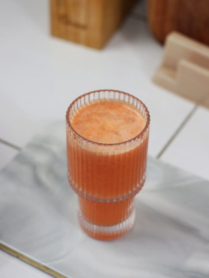 Healthy Carrot Cold Pressed Juice Stock Photo Image of vegetable
