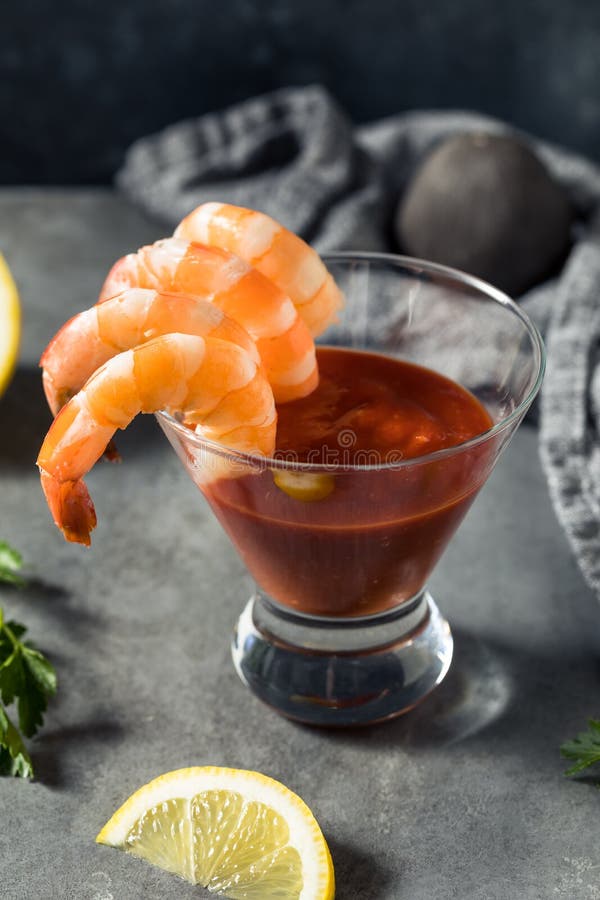 Healthy Cold Shrimp with Cocktail Sauce Stock Photo Image of meal