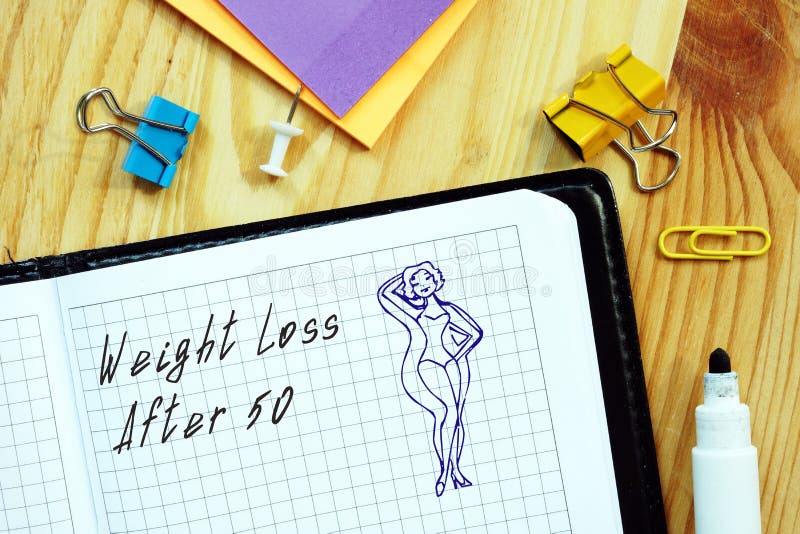 Healthy Concept Meaning Weight Loss after 50 with Inscription on the