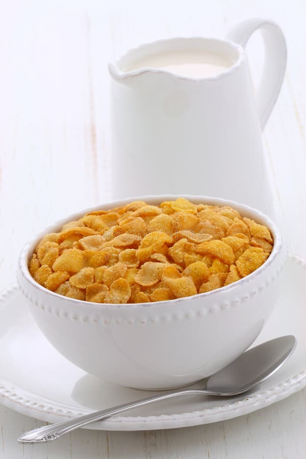 Healthy Corn Flakes Breakfast Stock Image Image of cornproduct