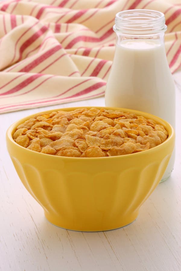 Healthy Corn Flakes Breakfast Stock Image Image of milk, edible 83993711