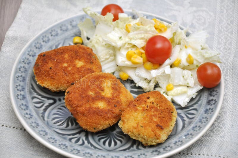 Couscous Patties with Salad Stock Photo Image of kitchen, beef 29748866
