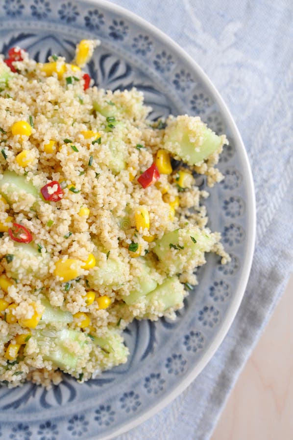 Healthy Couscous Salad stock image. Image of cooking 32945915